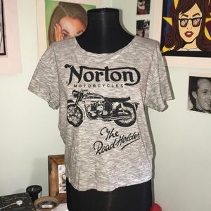 Scoop neck Motorcycle Cropped T-shirt 🏍